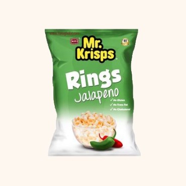 اسنک مستر کریسپز حلقه ای بدون گلوتن با طعم فلفل هالوپینو 15 گرمی