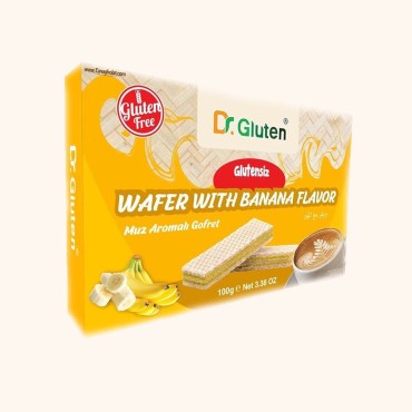 ویفر دکتر گلوتن بدون گلوتن با طعم موز 100 گرمی