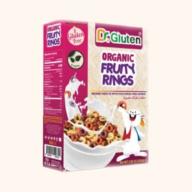 غلات صبحانه دکتر گلوتن ارگانیک بدون گلوتن و لاکتوز و وگان مدل حلقه ای میوه ای 225 گرمی
