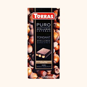 شکلات تلخ توراس مدل فوندانت با مغز فندق بدون گلوتن