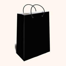 ساک کادویی متوسط طولی سایز 3 طرح مشکی ساده