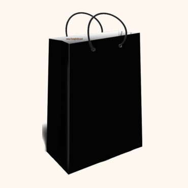 ساک کادویی متوسط طولی سایز 3 طرح مشکی ساده