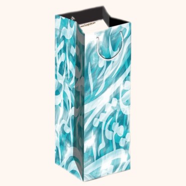 ساک کادویی متوسط سایز بطری طرح اقیانوسی شعر دار