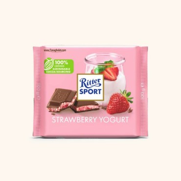 شکلات ریتر اسپرت مدل ماست و توت فرنگی 100 گرمی