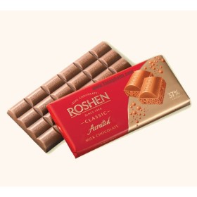 شکلات شیری 100 گرمی ROSHEN مدل AERTED حبابدار