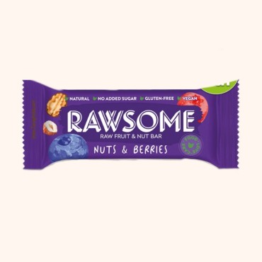 نات بار راسام بدون گلوتن،بدون شکر افزودنی و وگان با طعم انواع توت ها 40 گرمی