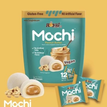موچی رویال فمیلی بدون گلوتن و وگان با طعم کره بادام زمینی 180 گرمی