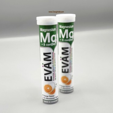 قرص جوشان اوام منیزیم + ب کمپلکس بدون گلوتن و وگان بدون شکر افزودنی