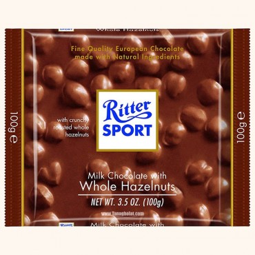 شکلات 100 گرمی ریتر اسپرت (Ritter sport) قهوه ای -فندق