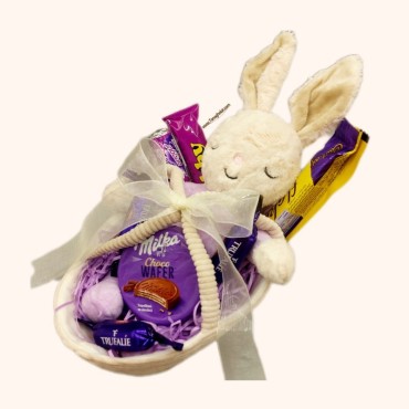 عروسک خرگوش سبدی کادویی کد 70305