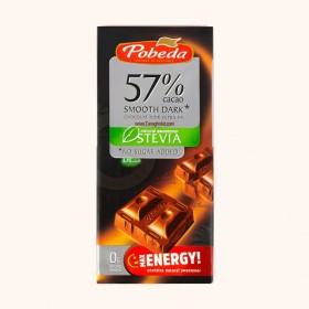 شکلات تلخ 57% پوبدا حاوی استویا بدون شکر اضافه شده 100 گرمی