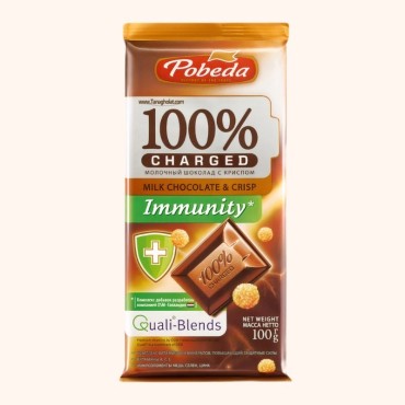 شکلات شیری پوبدا به همراه مغز کریسپی مدل شارژ ایمنی 100 گرمی