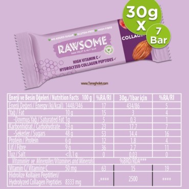 رژیمی بار راسام بدون گلوتن و شکر افزودنی،فیبر بالا مدل کلاژن 30 گرمی