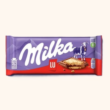شکلات شیری میلکا مدل LU بیسکوییتی
