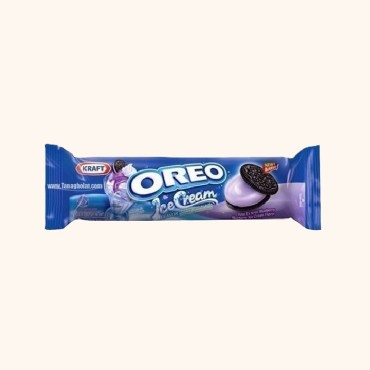 بیسکویت اورئو OREO کرمدار با طعم بستنی بلوبری 119 گرمی
