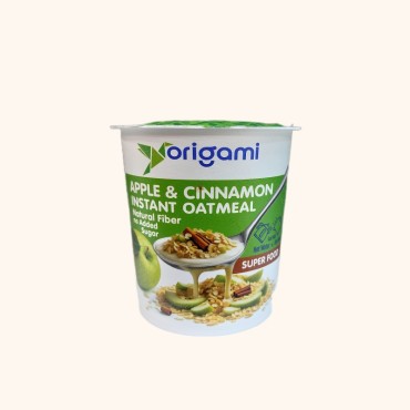غلات صبحانه سیب و دارچین لیوانی اوریگامی بدون شکر اضافی 55 گرمی