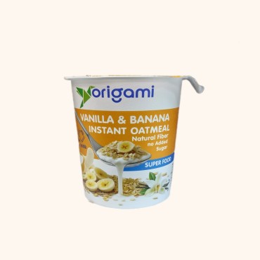 غلات صبحانه وانیل و موز لیوانی اوریگامی بدون شکر اضافی 55 گرمی
