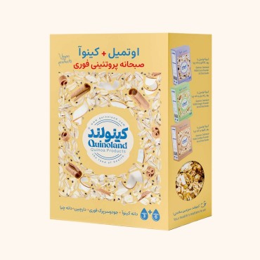 اوتمیل کینوا با دارچین و دانه چیا بدون شکر کینولند 300گرمی