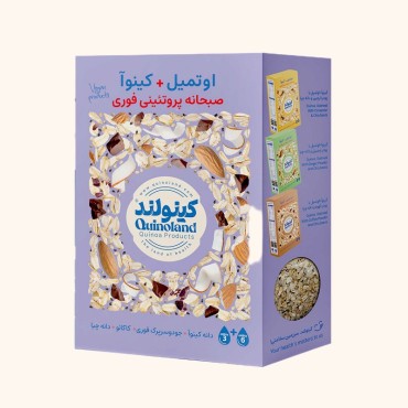 اوتمیل کینوا با پودر کاکائو و دانه چیا بدون گلوتن و شکر کینولند 300 گرمی