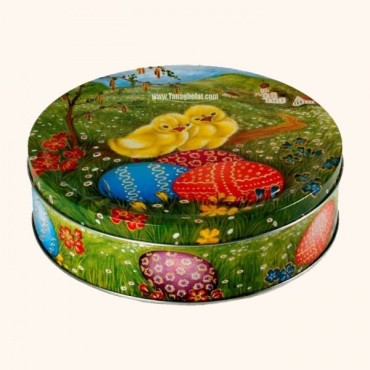 بیسکویت جعبه فلزی جاکوبسنز با طرح جوجه