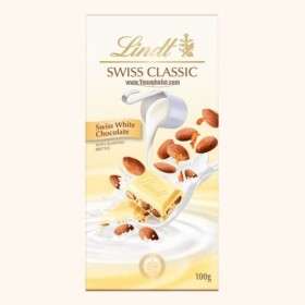 شکلات سفید لینت مدل سوئیس کلاسیک با مغز بادام