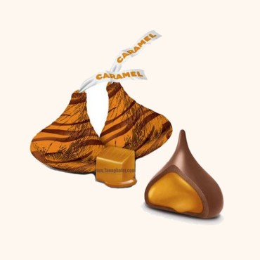 شکلات پذیرایی بدون گوتن هرشیز kisses با مغز کارامل - نیم کیلویی