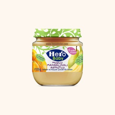 غذای بچه هیرو بیبی با طعم موز، نارنگی و گلابی بدون گلوتن 