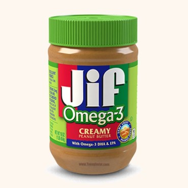 کره بادام زمینی کرمی بدون گلوتن با امگا 3 جیف