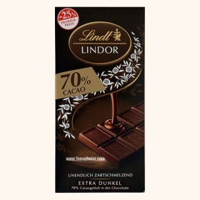 شکلات تلخ 70% لینت مدل لیندور تخت
