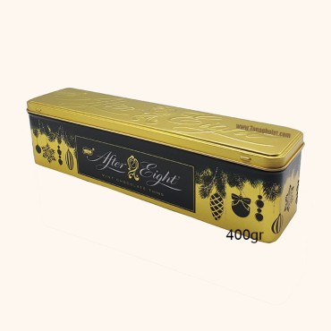 شکلات 400 گرمی افتر ایت نعنایی با جعبه فلزی طلایی