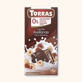 شکلات Torras شیری فندقی بدون شکر و بدون گلوتن 