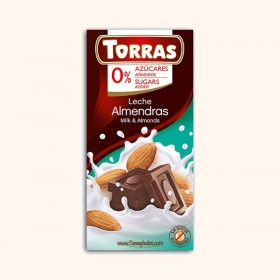 شکلات Torras شیری بادامی بدون شکر و بدون گلوتن 