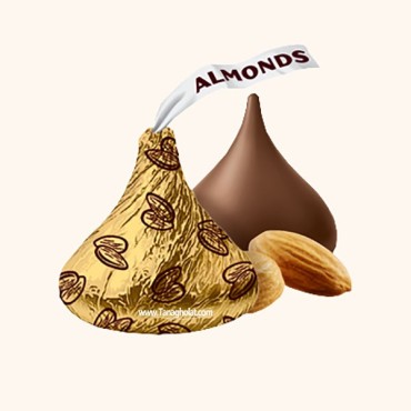 شکلات پذیرایی هرشیز مدل kisses شیری بادام - 250 گرمی  