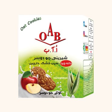 شیرینی جو دوسر ا.آ.ب  دانه چیا، سیب خشک و دارچین