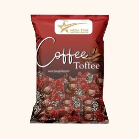 تافی قهوه مگا استار با مغز کرم کاکائو - یک کیلویی