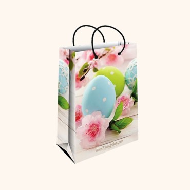 ساک متوسط کادویی طولی سایز 3 طرح تخم مرغ رنگی