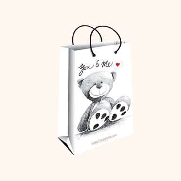 ساک متوسط کادویی طولی سایز 3 طرح خرس 