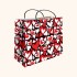ساک کادویی متوسط عرضی سایز 4 طرح قلب های قرمز و سفید