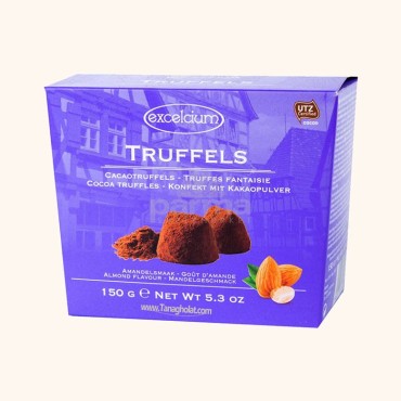 ترافل کادویی اکسلسیوم کاکائویی با طعم بادام