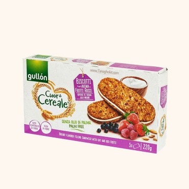 بیسکویت کرمدار گولون سبوسدار ماست و میوه های قرمز