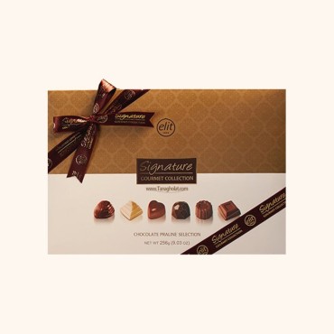 شکلات کادویی الیت مدل سیگنیچر پرالین سفید - 256 گرمی