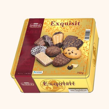 بیسکوییت کادویی لمبرتز مدل اکسکوئیسیت طلایی 750 گرمی
