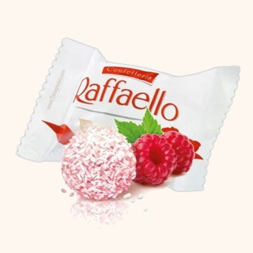 فرآورده نارگیلی رافائلو با مغز تمشک و بادام