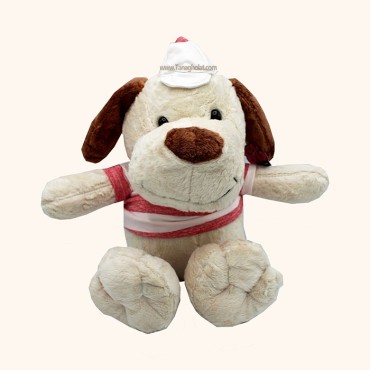 عروسک سگ کلاه دار