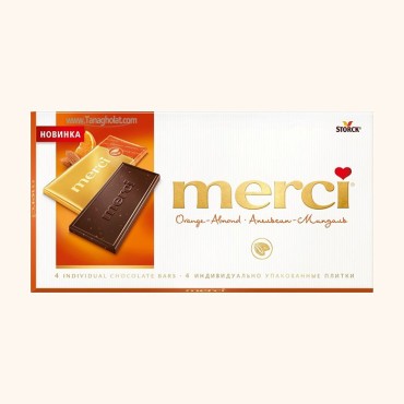 شکلات تلخ مرسی 70% پرتقال و بادام 100 گرمی