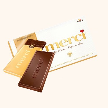 شکلات مرسی شیری و سفید قهوه و خامه 100 گرمی