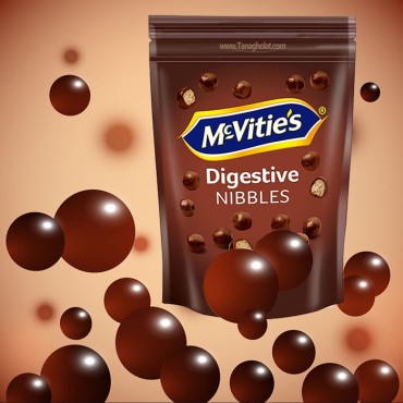 بیسکویت دایجستیو مک ویتیز مدل توپی با روکش شکلات تلخ