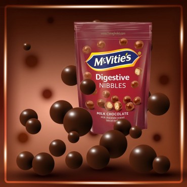 بیسکویت دایجستیو مک ویتیز مدل توپی با روکش شکلات شیری