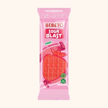 پاستیل ببتو مدل نواری ترش با طعم توت فرنگی