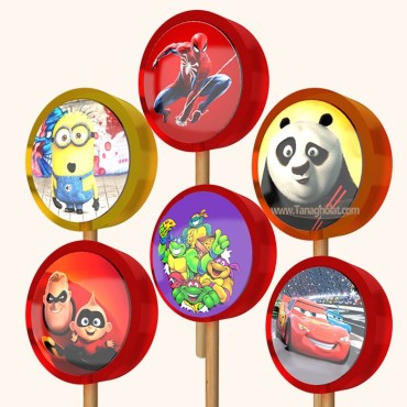 آبنبات چوبی طرح کارتونی های کندی